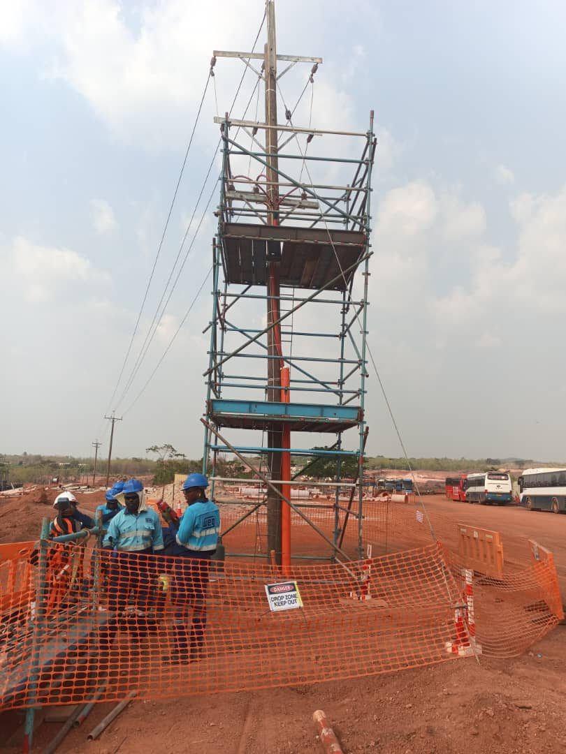 Overland conveyor under construction, aerial
