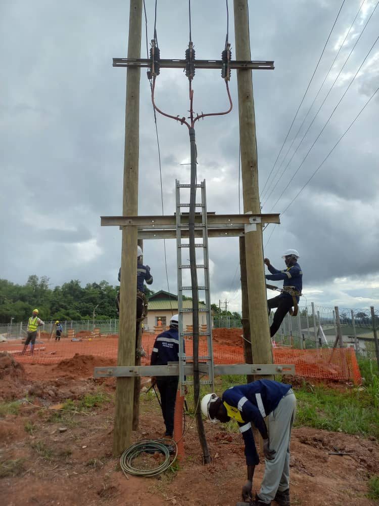 Structural steel erection on site
